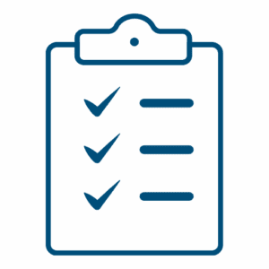 Clipboard icon in blue